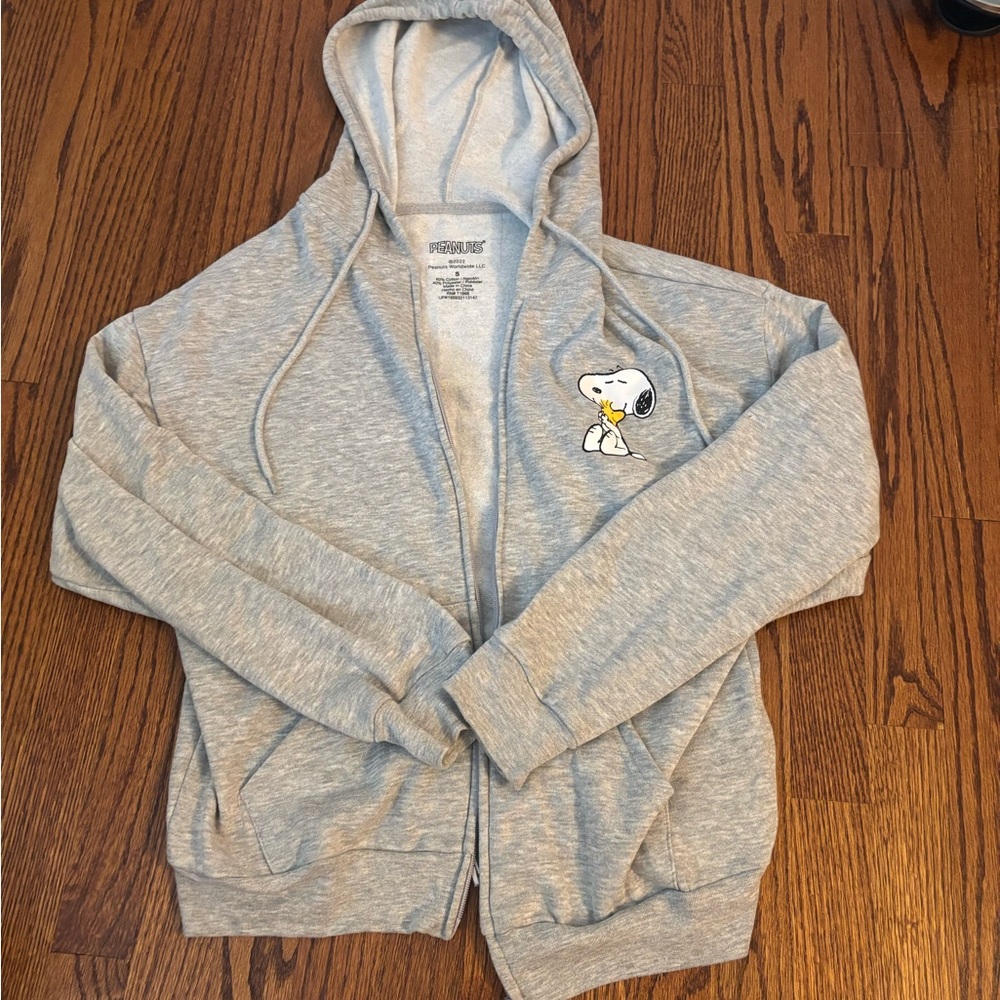 Peanuts Gray Hoodie with Snoopy Design